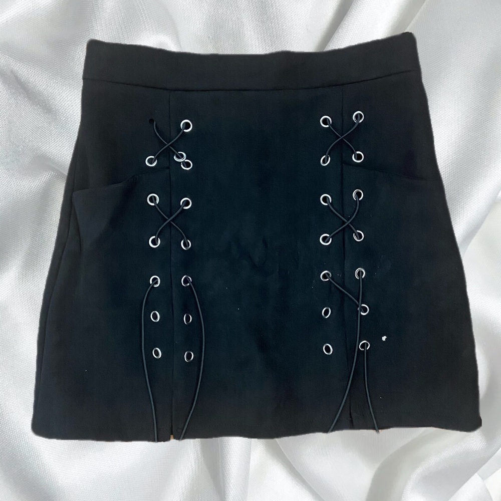 Black mini skirt